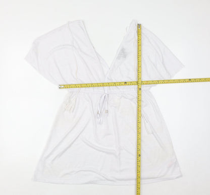 Primark Women’s White Tunic Kimono Sleeve Boho Blouse Size M