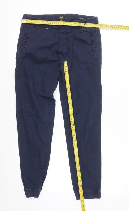 OVS Boys Blue Cotton Jogger Trousers 11-12 Years Elastic Waist Casual