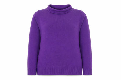 Tea Lane Women's Purple Roll Neck Acrylic Jumper XL