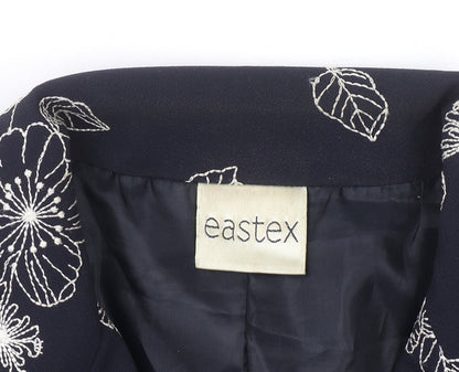 Eastex Women’s Blue Floral 3/4 Sleeve Polyester Blazer Size 14