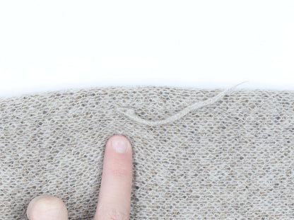 Saint Tropez Beige Knit Geometric Sleeveless Vest S