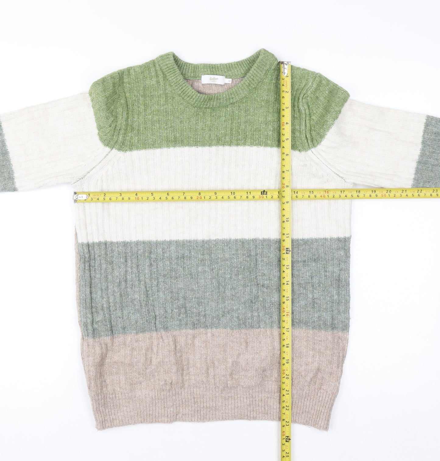 Cotton Traders Women's Multicoloured Striped Knit Jumper Size 10