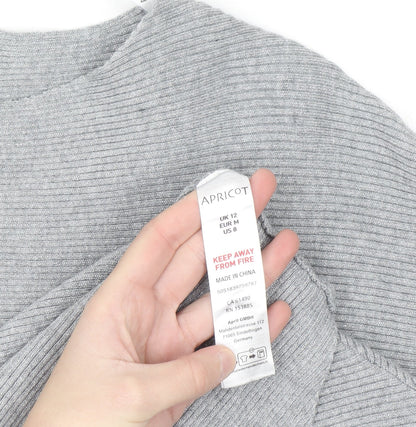 Apricot Women’s Grey Knit Dolman Sleeve Pullover Jumper Size 12