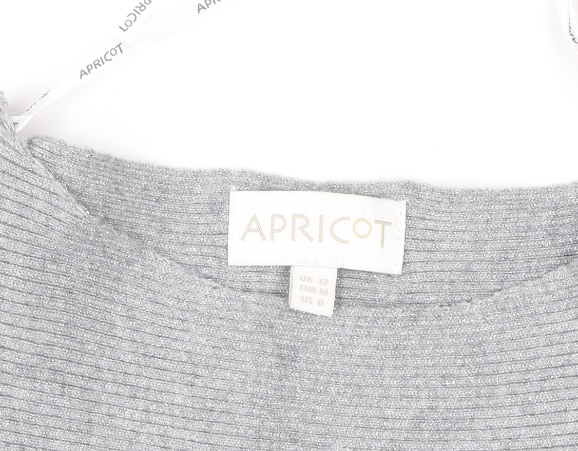 Apricot Women’s Grey Knit Dolman Sleeve Pullover Jumper Size 12