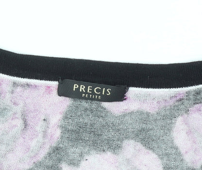 Precis Petite Womens Black Pink Animal Print Knit Jumper L