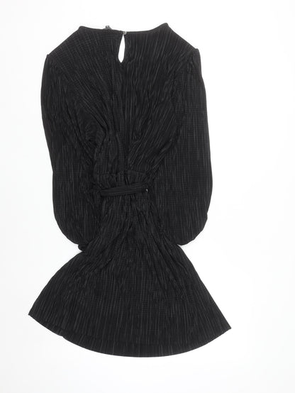 Peacocks Women’s Black Size 20 Pleated A-Line Long Sleeve Dress