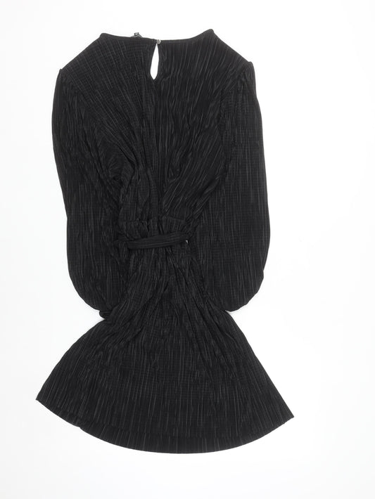 Peacocks Women’s Black Size 20 Pleated A-Line Long Sleeve Dress