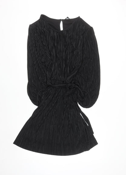 Peacocks Women’s Black Size 20 Pleated A-Line Long Sleeve Dress