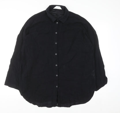 Primark Women’s Black Cotton Button-Up Shirt XL Long Sleeve