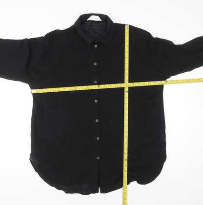 Primark Women’s Black Cotton Button-Up Shirt XL Long Sleeve