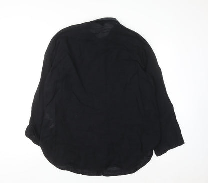 Primark Women’s Black Cotton Button-Up Shirt XL Long Sleeve