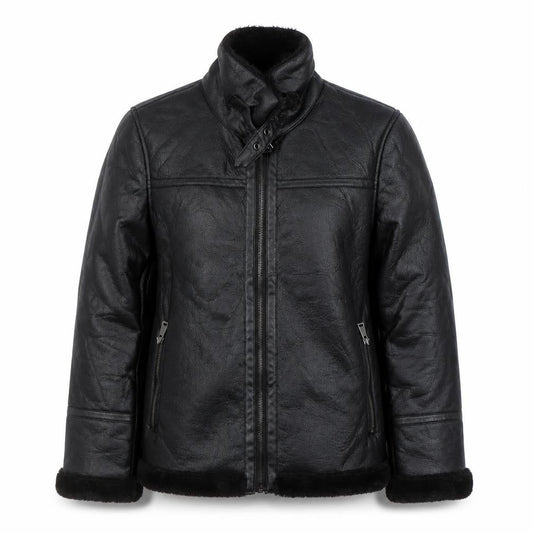 Primark Women’s Black Faux Leather Lined Biker Jacket Size S