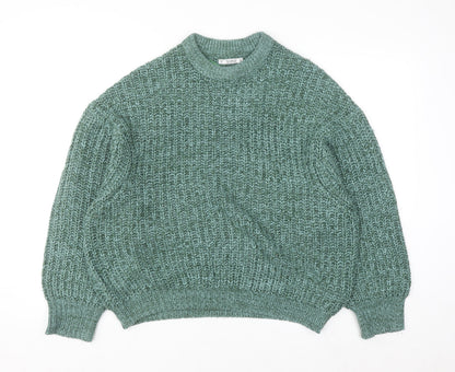 Pull & Bear Women’s Green Chunky Knit Acrylic Jumper Size 8