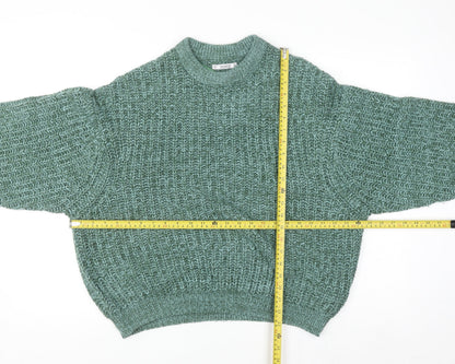Pull & Bear Women’s Green Chunky Knit Acrylic Jumper Size 8