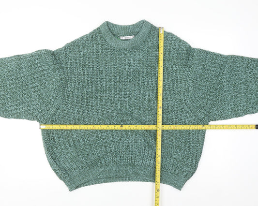 Pull & Bear Women’s Green Chunky Knit Acrylic Jumper Size 8