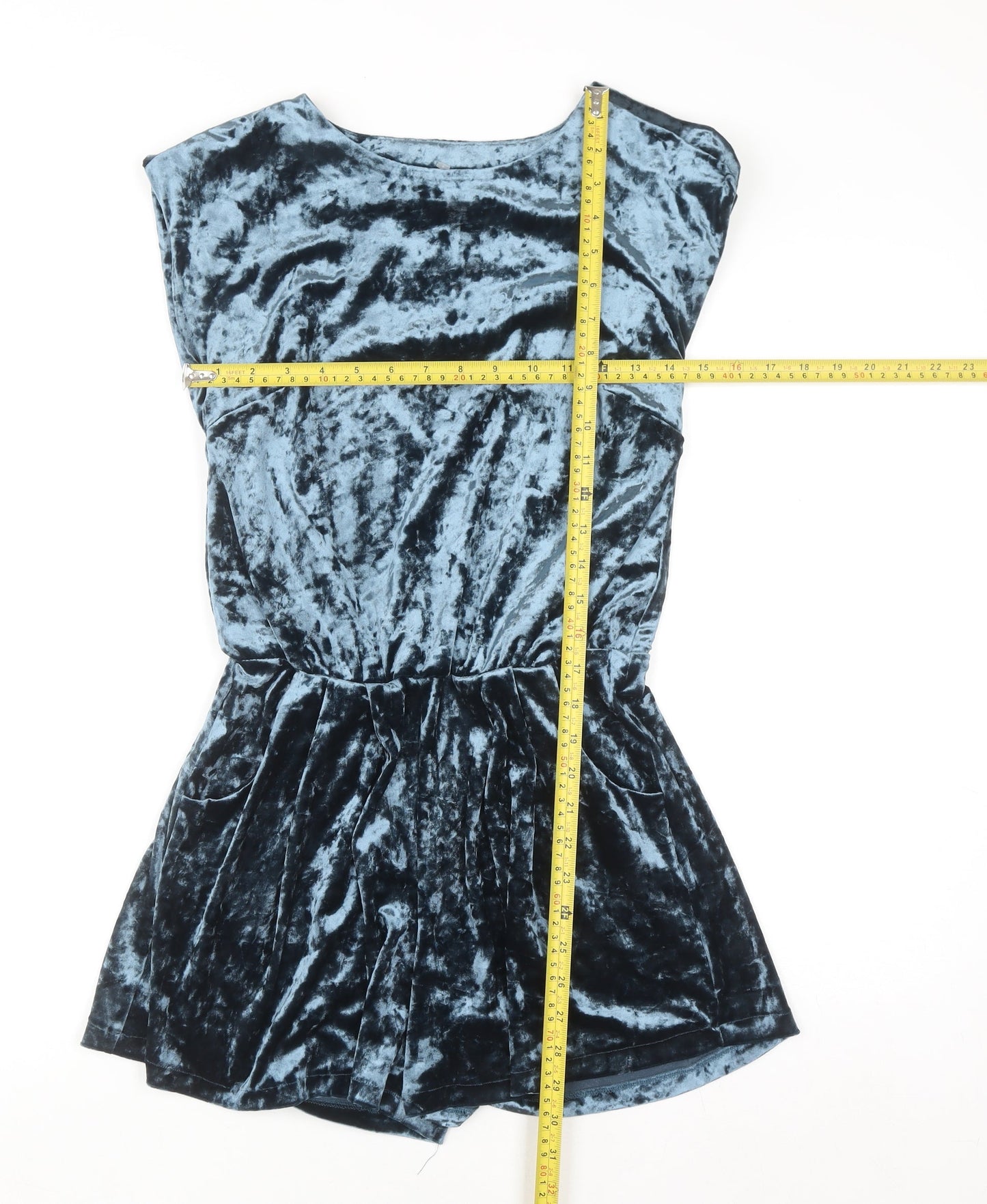 Next Girls Blue Velvet Sleeveless Party Playsuit 11 Years