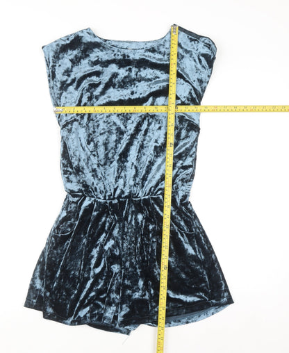 Next Girls Blue Velvet Sleeveless Party Playsuit 11 Years