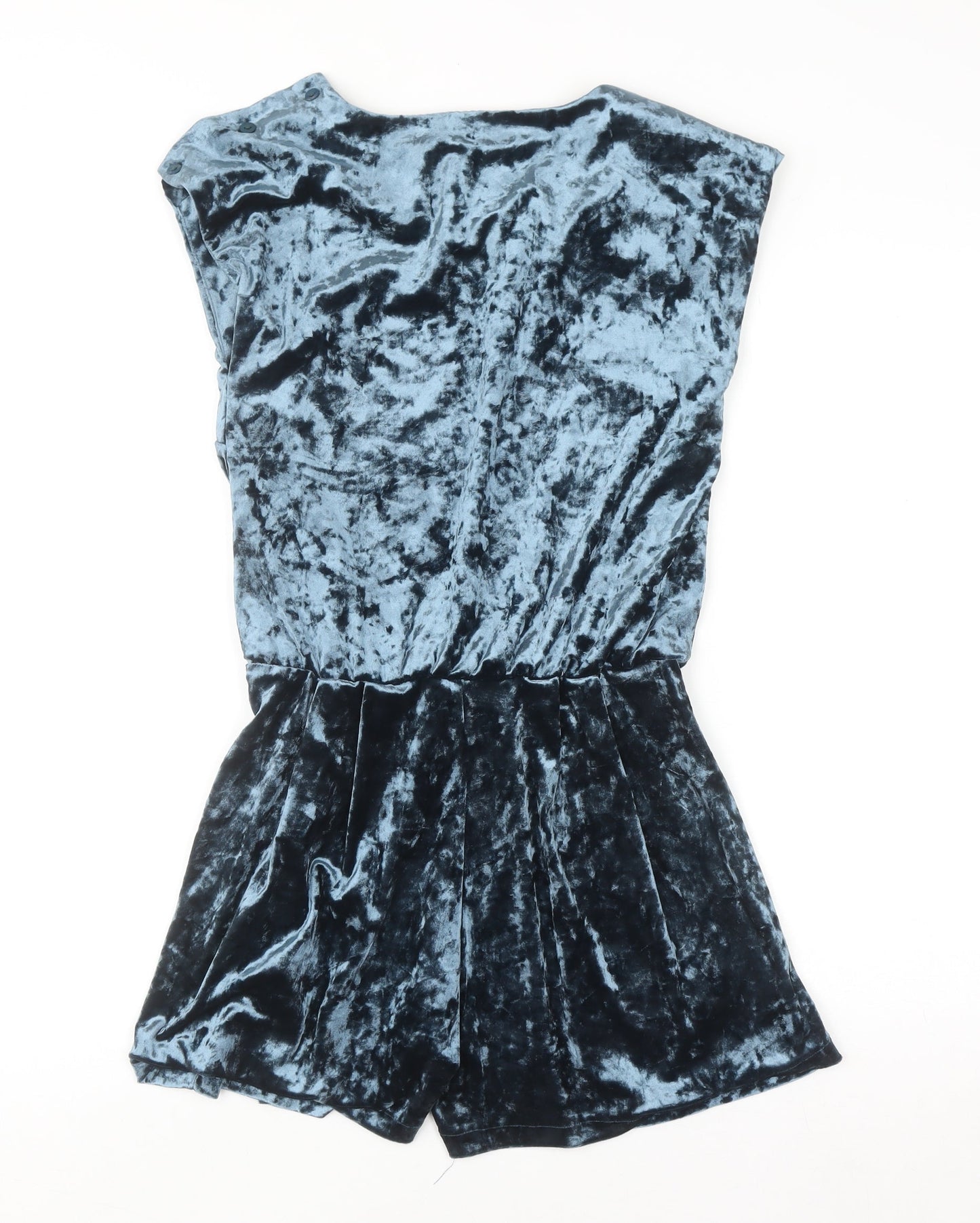 Next Girls Blue Velvet Sleeveless Party Playsuit 11 Years