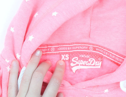 Superdry Womens Pink Star Print Pullover Hoodie XS