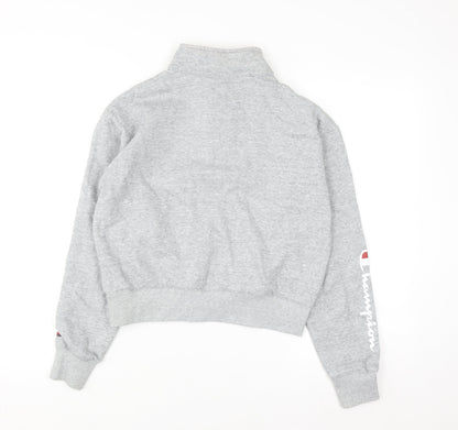 Champion Women's Grey 1/4 Zip Pullover Sweatshirt Small