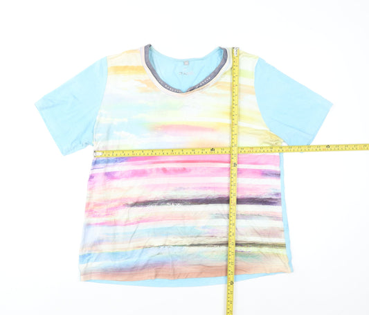 Rabe Womens Multicoloured Short Sleeve Stretch T-Shirt Size 20