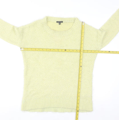 Warehouse Women Yellow Open-Knit Long Sleeve Pullover Jumper Size 10