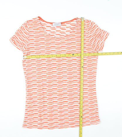 Marks and Spencer Per Una Orange White Stretch T-Shirt Womens Size 10