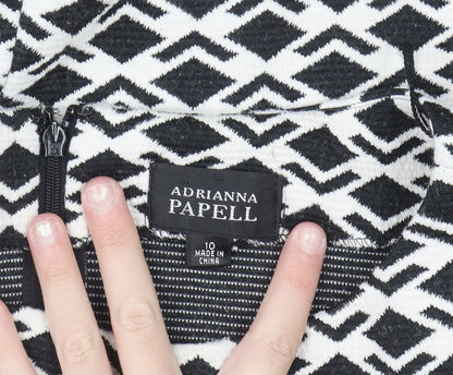 Adrianna Papell Women's Black Geometric Shift Dress Size 14
