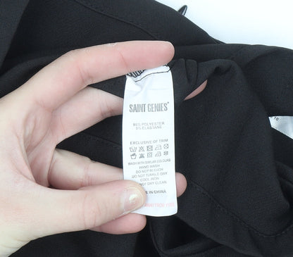 Saint Genies Women's Black Size 14 Stretch Pencil Skirt
