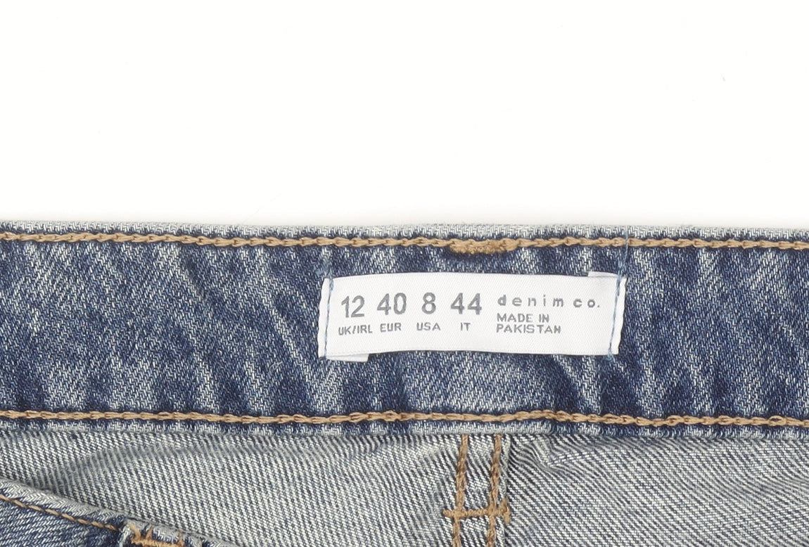 Denim Co. Women Blue Size 12 Relaxed Straight Jeans