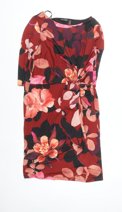 Punt Roma Women's Multicoloured Floral Bodycon Dress Size 16