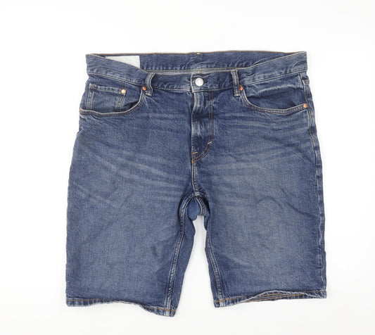H&M Men's Blue Denim Regular Fit Shorts Size 38