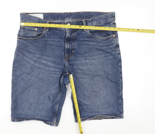 H&M Men's Blue Denim Regular Fit Shorts Size 38