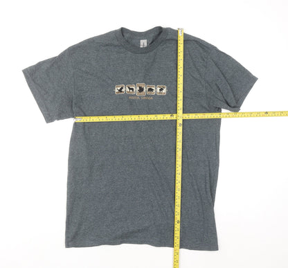 Gildan Men’s Grey Jasper Canada Animal Graphic T-Shirt Size M Regular Fit
