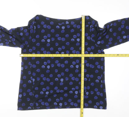 Thought Women Blue Polka Dot Long Sleeve Pullover Sweatshirt Size 14