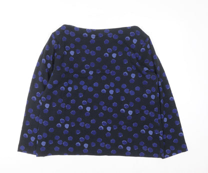 Thought Women Blue Polka Dot Long Sleeve Pullover Sweatshirt Size 14
