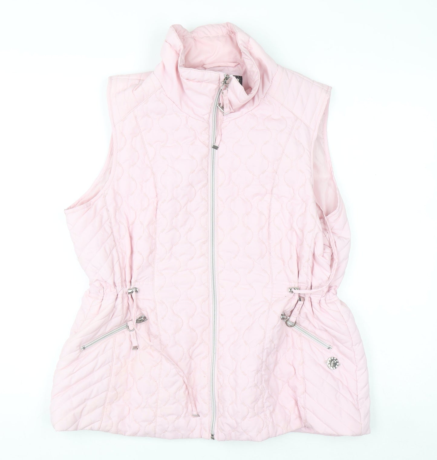 Paco Boutique Women Pink Quilted Padded Waistcoat Size 14