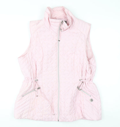 Paco Boutique Women Pink Quilted Padded Waistcoat Size 14