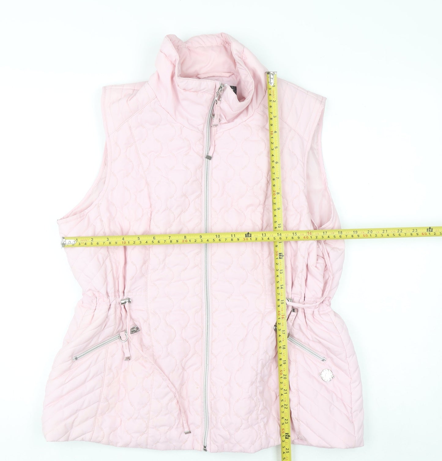 Paco Boutique Women Pink Quilted Padded Waistcoat Size 14