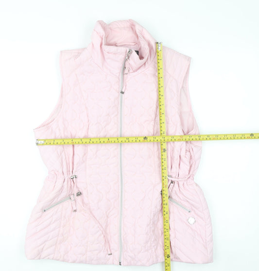 Paco Boutique Women Pink Quilted Padded Waistcoat Size 14