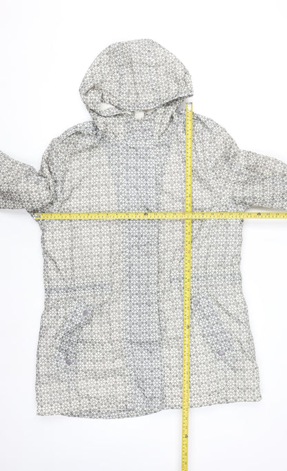 Cotton Traders Womens Grey Hooded Waterproof Rain Coat Size 16