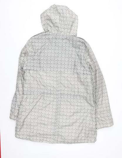 Cotton Traders Womens Grey Hooded Waterproof Rain Coat Size 16