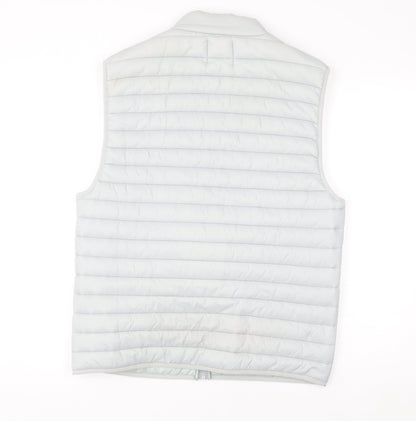 ASOS Men’s Grey Puffer Waistcoat M Regular Fit Quilted Zip Gilet