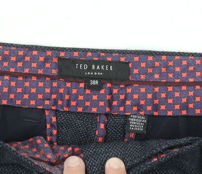 Ted Baker Men's Blue Wool Blend Dress Trousers 38R