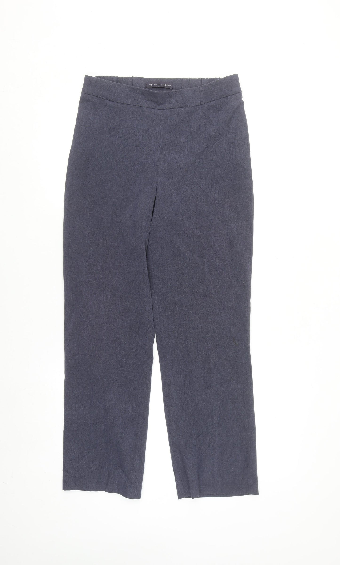 Marks and Spencer Women’s Blue Straight Leg Trousers Size 8 Tall