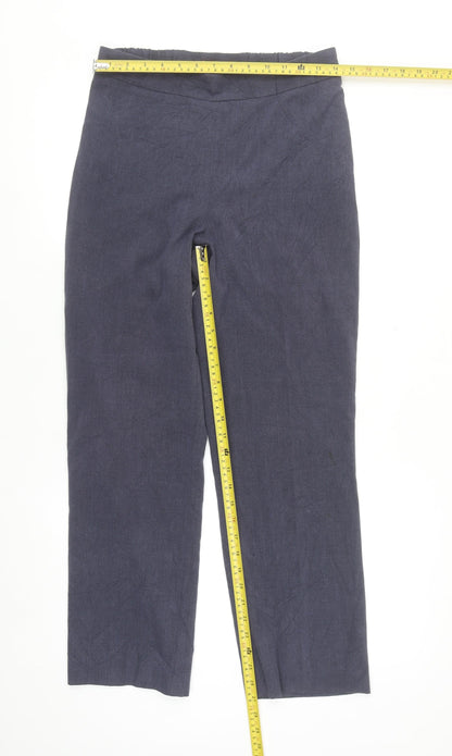 Marks and Spencer Women’s Blue Straight Leg Trousers Size 8 Tall