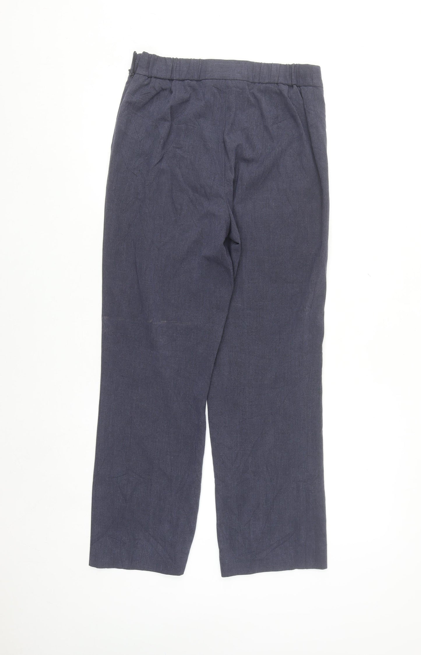 Marks and Spencer Women’s Blue Straight Leg Trousers Size 8 Tall