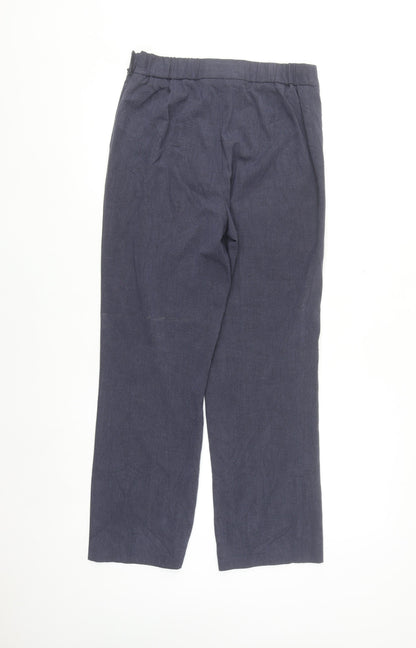 Marks and Spencer Women’s Blue Straight Leg Trousers Size 8 Tall