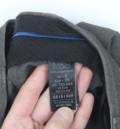 Marks and Spencer Women’s Grey Straight Leg Trousers UK 8