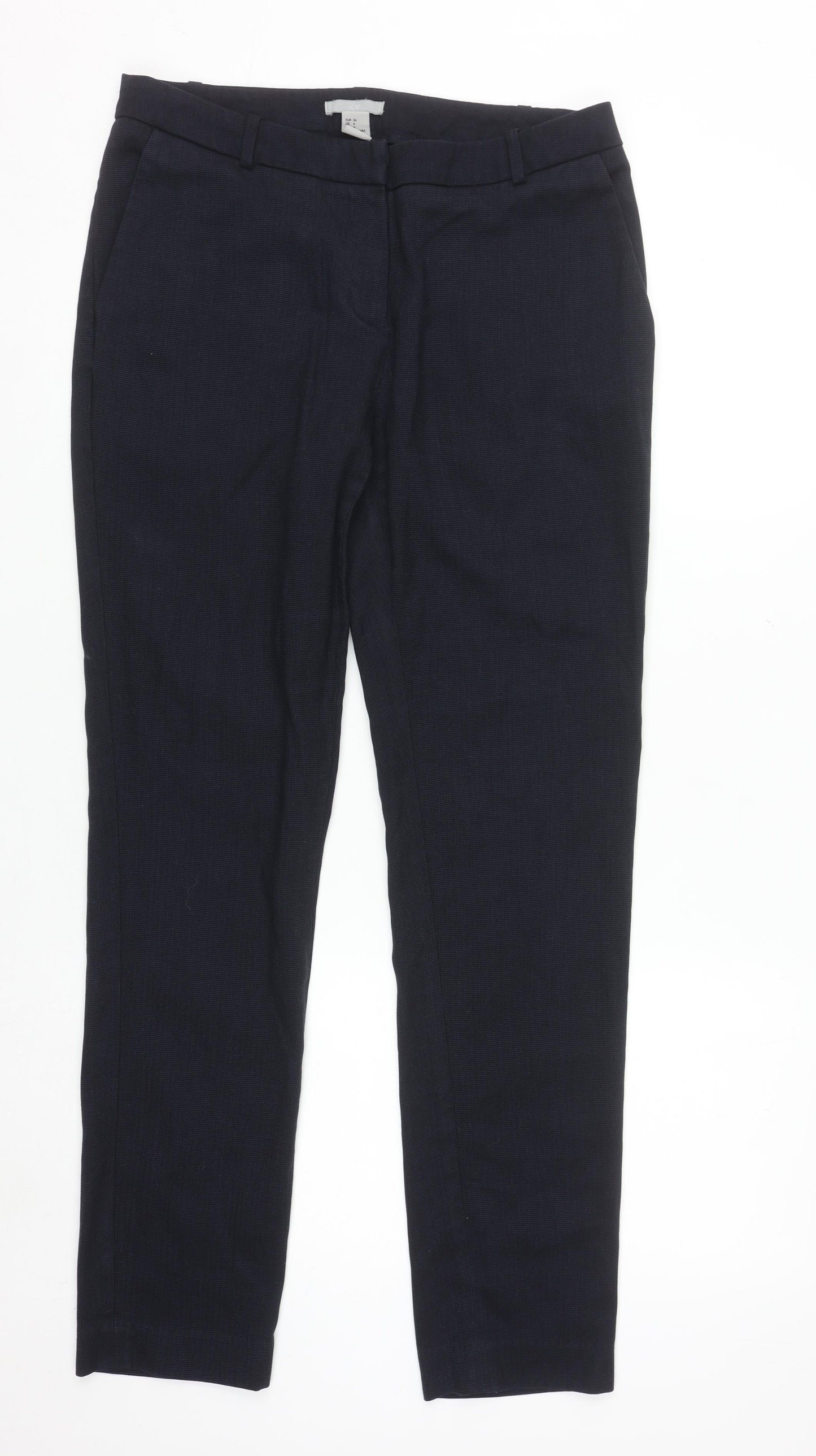 H&M Women's Black Slim Fit Straight Leg Trousers Size 8